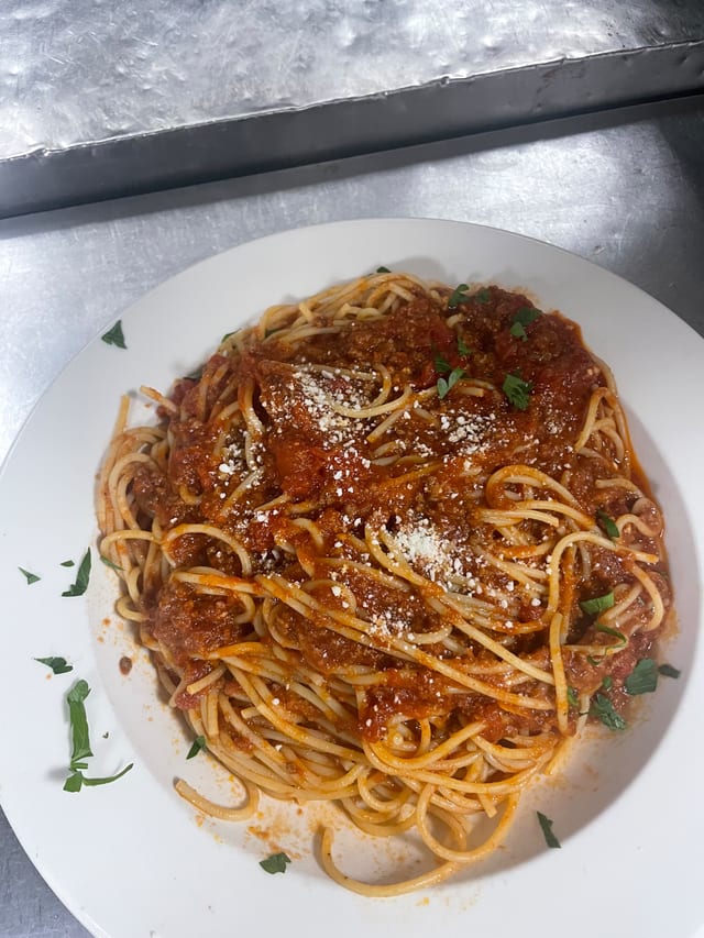 Meat Sauce Pasta.